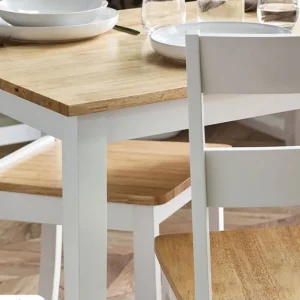 Oak white dining table and matching bench - Image 4