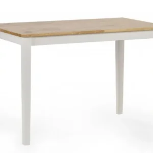 Oak white dining table and matching bench - Image 8