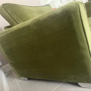 Light Olive Velvet Loveseat - Image 3