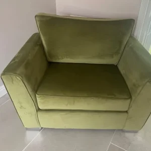 Light Olive Velvet Loveseat - Image 4