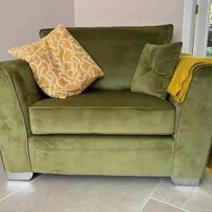 Light Olive Velvet Loveseat