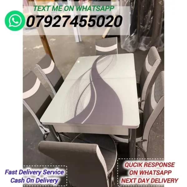 Dining Table with 6 or 4 Chairs