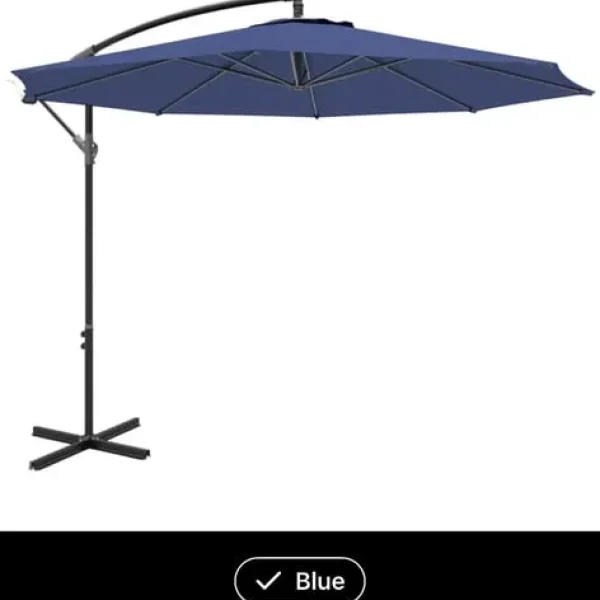 3M Blue Garden Banana Hanging Parasol