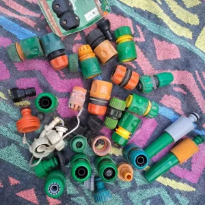 Garden hose nozzles – mix of used and a few new