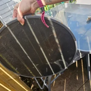 6 seater dining set with cushions, 2 footstools and side table - Image 5