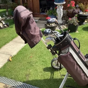 Set of 13 clubs, bag, balls, tees and trolley - Image 2
