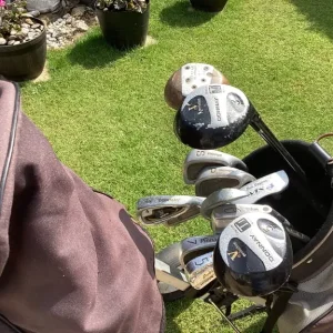 Set of 13 clubs, bag, balls, tees and trolley - Image 6