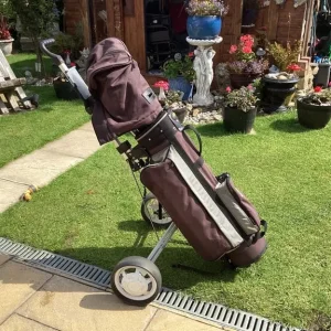 Set of 13 clubs, bag, balls, tees and trolley - Image 8