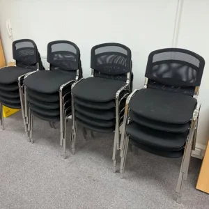Office desks, cabinets, and stationery