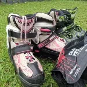 2 Pairs of Inline Skates with Protection Gear - Image 4