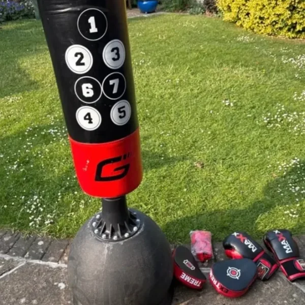 Boxing stand with gear