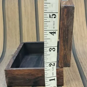 Vintage wooden trinket with floral design - Image 3