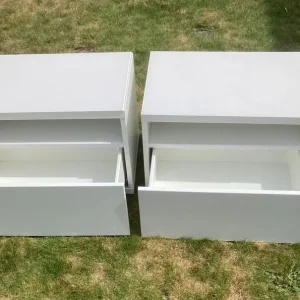 IKEA White Glass-Topped Units - Image 2