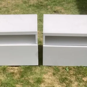 IKEA White Glass-Topped Units