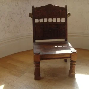 Carved Wooden Chair from India - Image 3