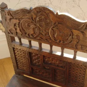 Carved Wooden Chair from India - Image 5