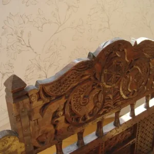 Carved Wooden Chair from India - Image 6