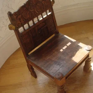 Carved Wooden Chair from India - Image 7