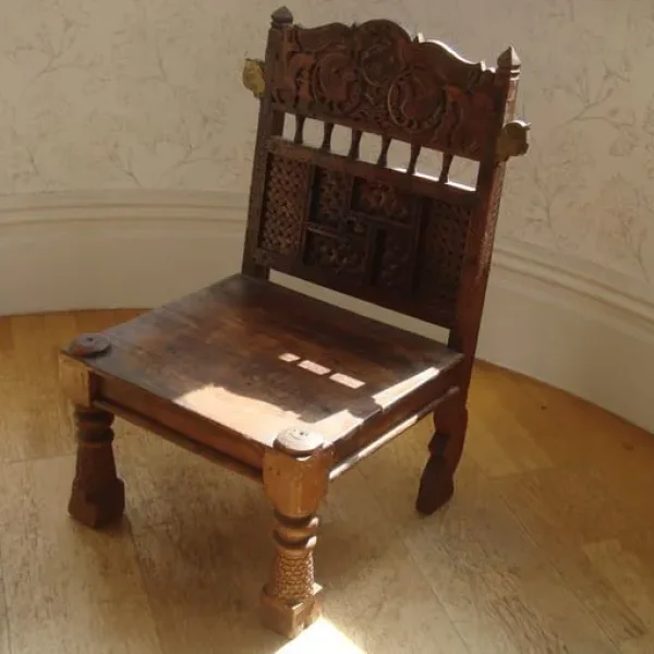 Carved Wooden Chair from India