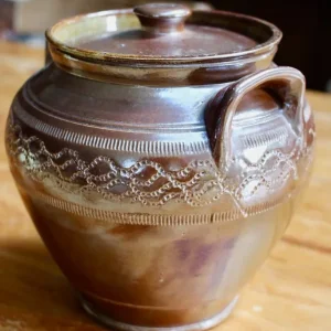 Vintage Salt Glazed Stoneware Confit Pot - Image 2