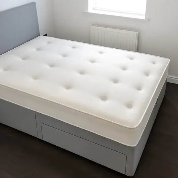 Divan bed with soft fabric storage and mattress – Single, Small Double, Double, King Size