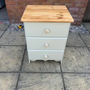 Refurbished single pine bedside table