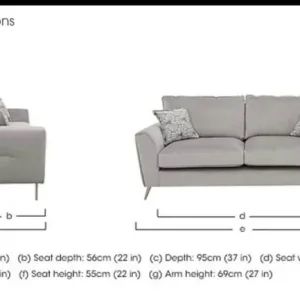 3 Seater Sofa – Mid-Century Modern Grey Velvet - Image 6