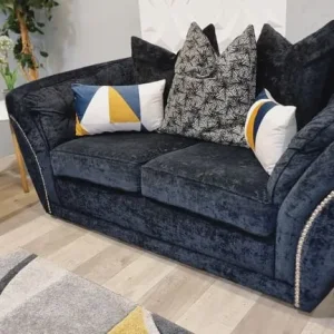 Black studded sofa set 3+2 - Image 2