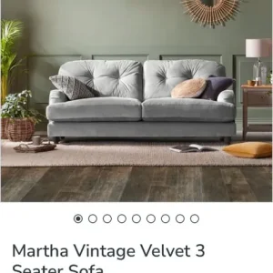 3 seater velvet sofa