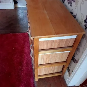 Rattan Dressing Table with Wood Top - Image 2
