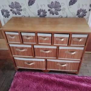 Rattan Dressing Table with Wood Top
