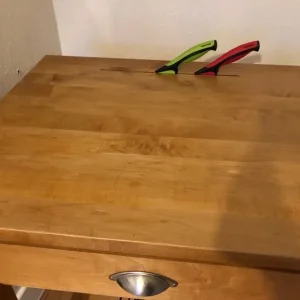 M&S Solid Wood Butchers Block with Drawer and Shelving - Image 4