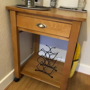 M&S Solid Wood Butchers Block with Drawer and Shelving - Image 5