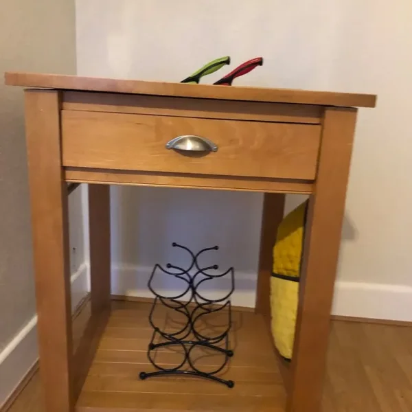 M&S Solid Wood Butchers Block with Drawer and Shelving