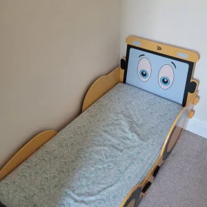 Kids Tractor Bed with Toy Box and Mattress - Image 4