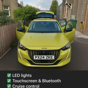 2024 Peugeot 208 5-door hatchback, yellow lime metallic