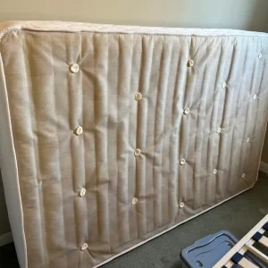 M and S Small Double Cream Metal Bed Frame and Mattress - Image 3