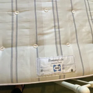 M and S Small Double Cream Metal Bed Frame and Mattress - Image 4