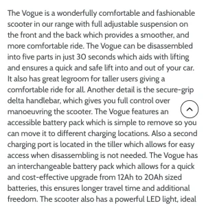 Vogue Liberty Mobility Scooter - Image 5