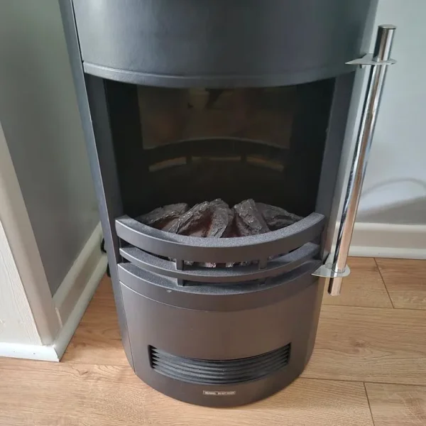 Round tall electric fire