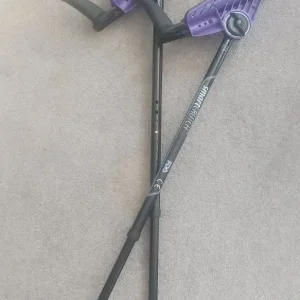 Purple smart crutches with cushioned feet - Image 3