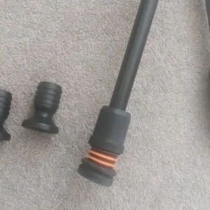 Purple smart crutches with cushioned feet