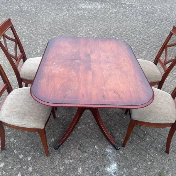 Dining table with 4 solid chairs