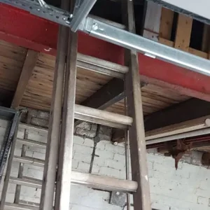 Old wooden ladders