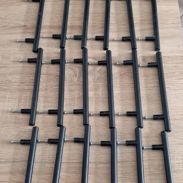 Black T bar kitchen cupboard handles