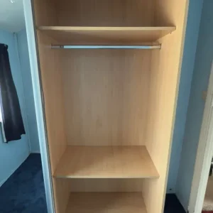 Large Sliding Door Wardrobe – Beech Finish with Mirror - Image 3