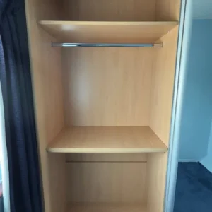 Large Sliding Door Wardrobe – Beech Finish with Mirror - Image 4