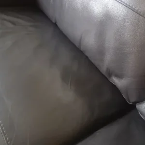 Dark brown leather sofa - Image 3