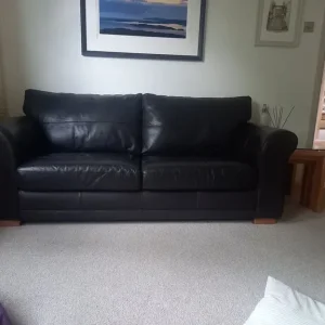 Dark brown leather sofa
