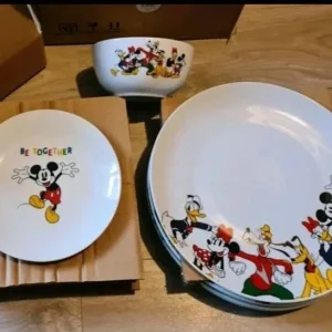 Mickey Mouse 12 Piece Dinner Set Porcelain